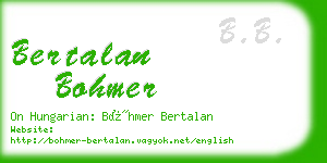 bertalan bohmer business card